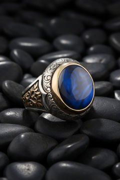 Okyanus Sedefi Taşlı Alemdar Model Gümüş Yüzük