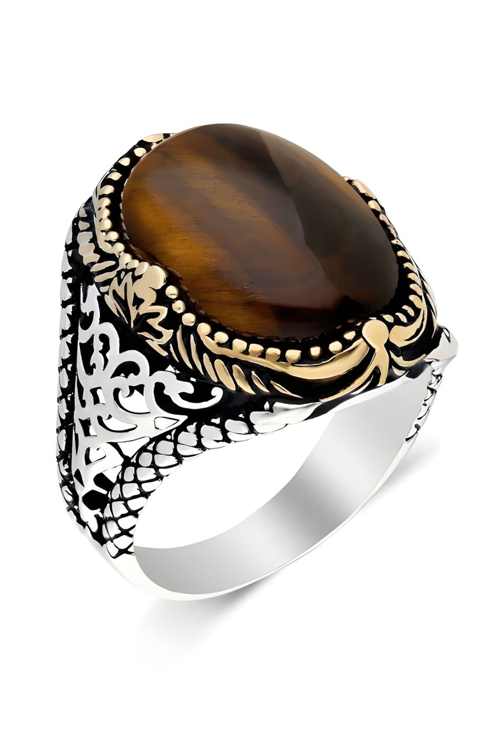 Kaplangözü Taşlı Gümüş Erkek Yüzük