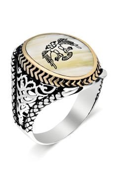 Sedef Taşı Üzerine Selçuklu Kartalı Yüzük