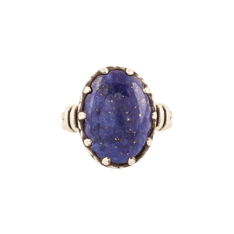 Çift Kol Model Lapis Lazuli Taşlı El İşi Yüzük