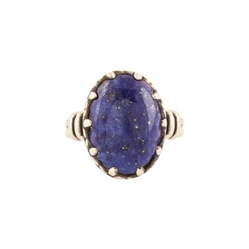 Çift Kol Model Lapis Lazuli Taşlı El İşi Yüzük