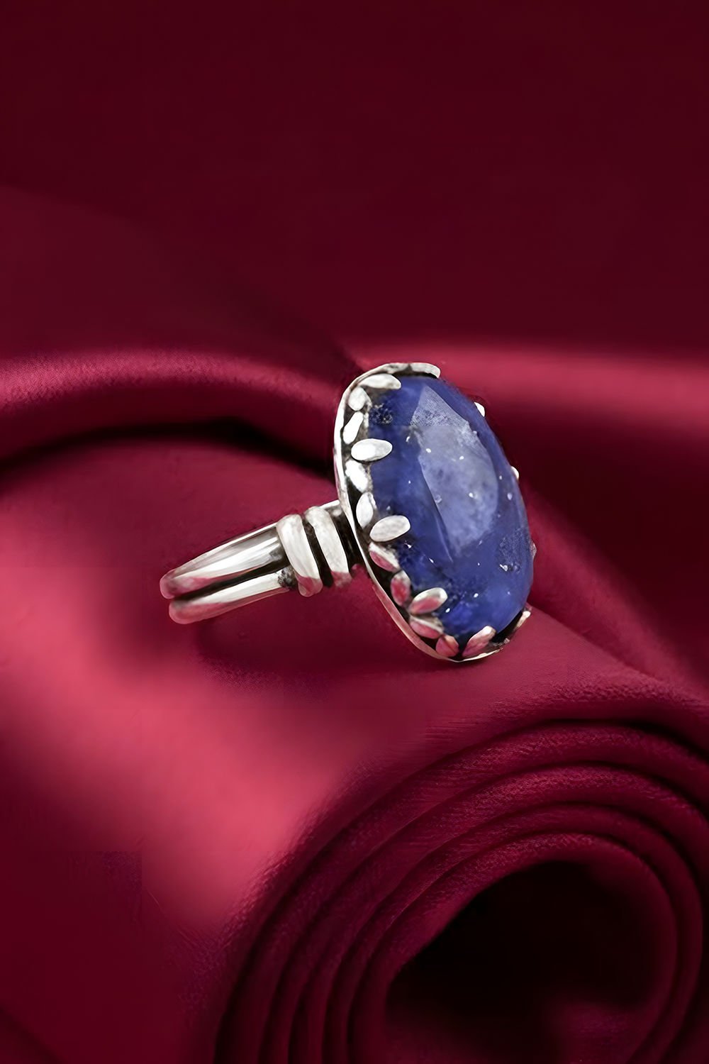 Çift Kol Model Lapis Lazuli Taşlı El İşi Yüzük