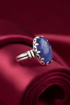 Çift Kol Model Lapis Lazuli Taşlı El İşi Yüzük