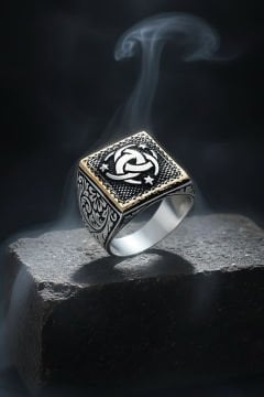 Kare Model Kalem İşlemeli Teşkilatı Mahsusa Yüzük