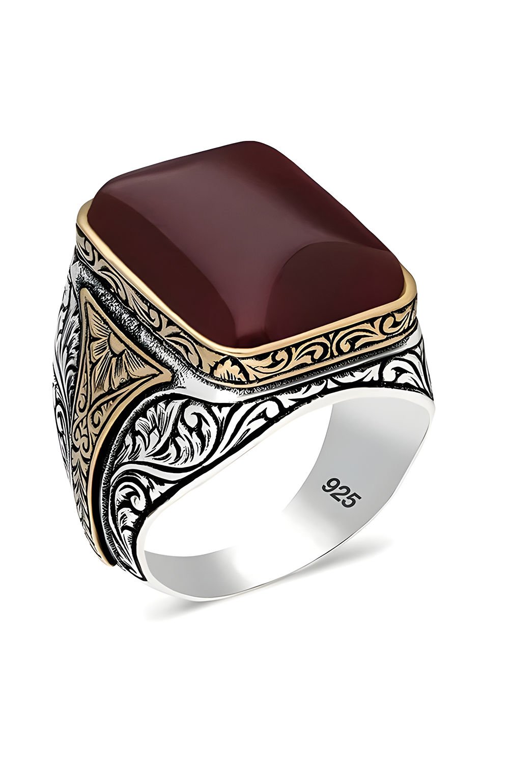 Akik Taşlı Gümüş Yüzük