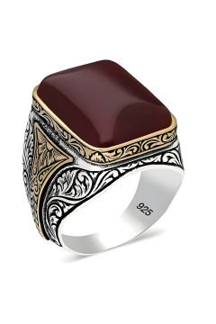 Akik Taşlı Gümüş Yüzük