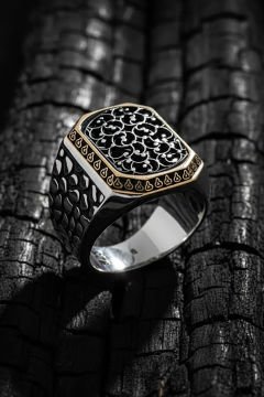 Benekli Model Taşsız Gümüş Yüzük