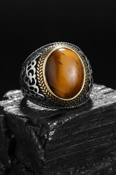 Kaplangözü Taşlı Gümüş Erkek Yüzük