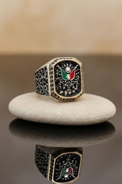 Sarmaşık Model Osmanlı Devlet Armalı Taşsız Yüzük