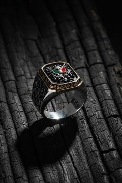 Sarmaşık Model Osmanlı Devlet Armalı Taşsız Yüzük