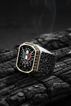 Sarmaşık Model Osmanlı Devlet Armalı Taşsız Yüzük