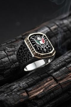 Sarmaşık Model Osmanlı Devlet Armalı Taşsız Yüzük