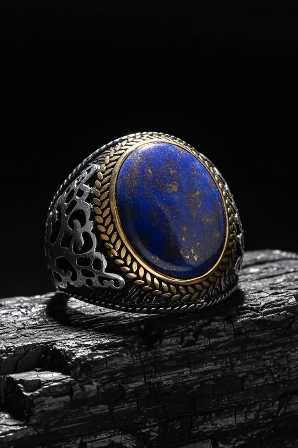 Lapis Lazuli Taşlı Gümüş Erkek Yüzük