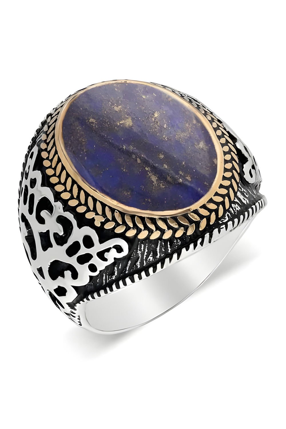 Lapis Lazuli Taşlı Gümüş Erkek Yüzük