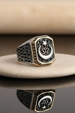 Ay Yıldız Model Taşsız Gümüş Yüzük