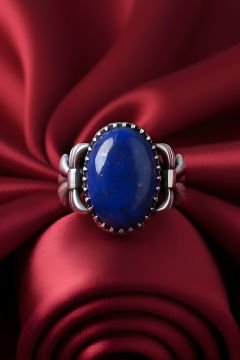 Kurdele Model Lapis Lazuli Taşlı El İşi Yüzük