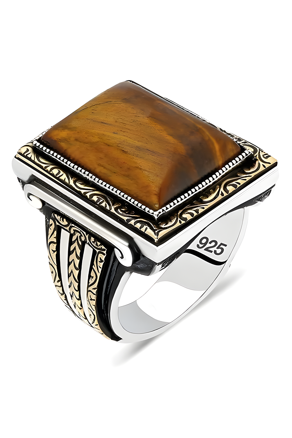 Kaplangözü Dikdörtgen Model Kalem İşleme Yüzük