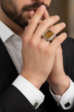 Kaplangözü Dikdörtgen Model Kalem İşleme Yüzük