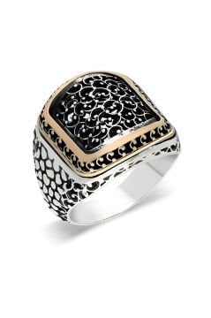 Benekli Model Sade Taşsız Gümüş Yüzük