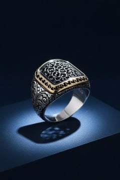 Kalem İşlemeli Sade Model Taşsız Gümüş Yüzük