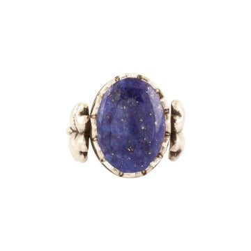 Yonca Model Lapis Lazuli Taşlı El İşi Gümüş Yüzük