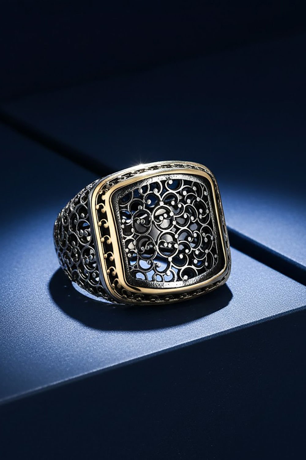 Sarmaşık Desenli Sade Model Taşsız Gümüş Yüzük