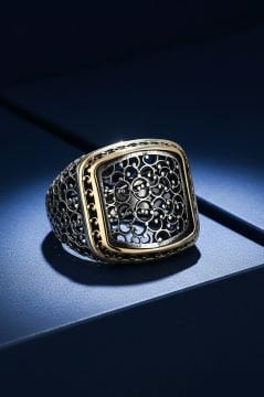 Sarmaşık Desenli Sade Model Taşsız Gümüş Yüzük