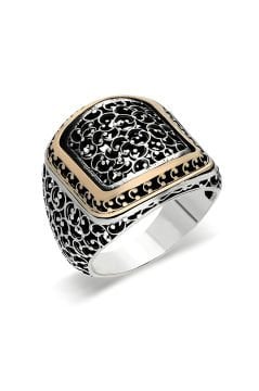 Sarmaşık Desenli Sade Model Taşsız Gümüş Yüzük