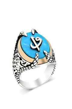 Pençe Model Firüze Taşı Üzerine Vav Elif Yüzük