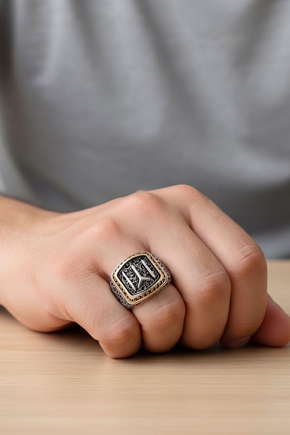 Sarmaşık Desenli Kayı Model Taşsız Gümüş Yüzük