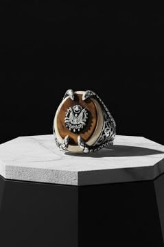 Pençe Model Kaplangözü Taşı Devlet Arması Yüzük