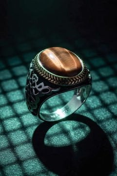 Kaplangözü Taşlı Gümüş Erkek Yüzük