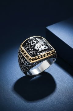 Sarmaşık Desenli Bozkurt Model Taşsız Gümüş Yüzük