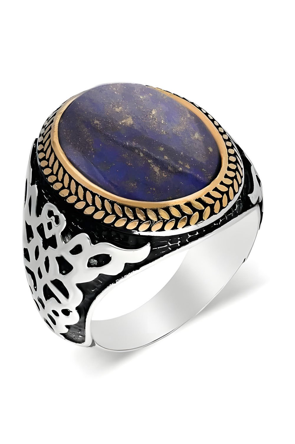 Lapis Lazuli Taşlı Gümüş Erkek Yüzük