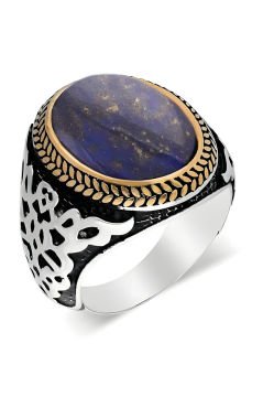 Lapis Lazuli Taşlı Gümüş Erkek Yüzük