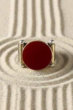 Akik Taşlı Atılgan Model Gümüş Yüzük