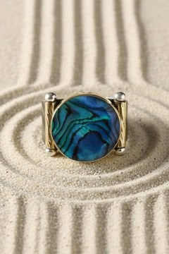 Okyanus Sedefi Taşlı Atılgan Model Gümüş Yüzük