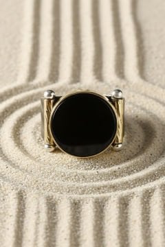 Oniks Taşlı Atılgan Model Gümüş Yüzük