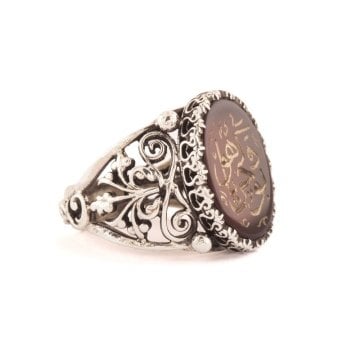 Akik Üzeri Bu da Geçer Yahu Kazıma El İşi Yüzük