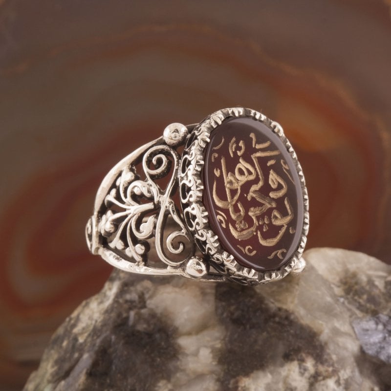 Akik Üzeri Bu da Geçer Yahu Kazıma El İşi Yüzük