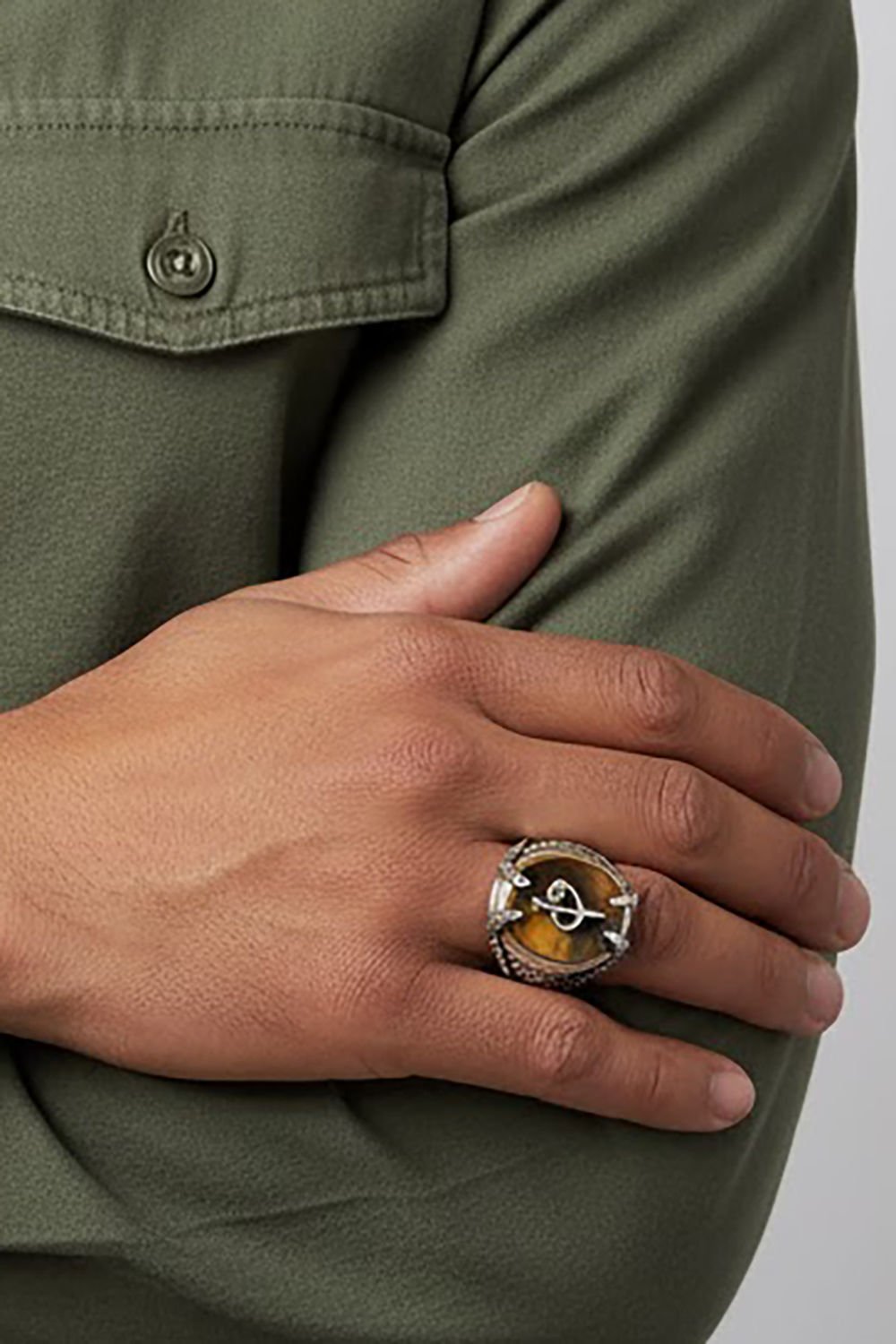 Pençe Model Kaplangözü Taşı Üzerine VavElif Yüzük