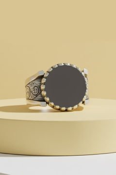 Oniks Taşlı Payidar Model Gümüş Yüzük