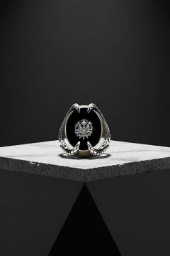 Pençe Model Oniks Taş Üzerine Devlet Arması Yüzük