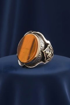 Küçük Boy Zambak Kaplangözü Taşlı Gümüş Yüzük