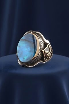 Küçük Boy Zambak Okyanus Sedefi Taşlı Yüzük