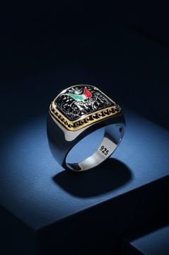 Sade Model Devlet Armalı Taşsız Gümüş Yüzük