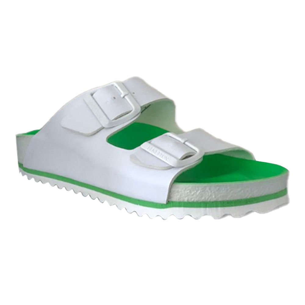 Benetton BN-1321 Beyaz/Yeşil Kadın Günlük Terlik