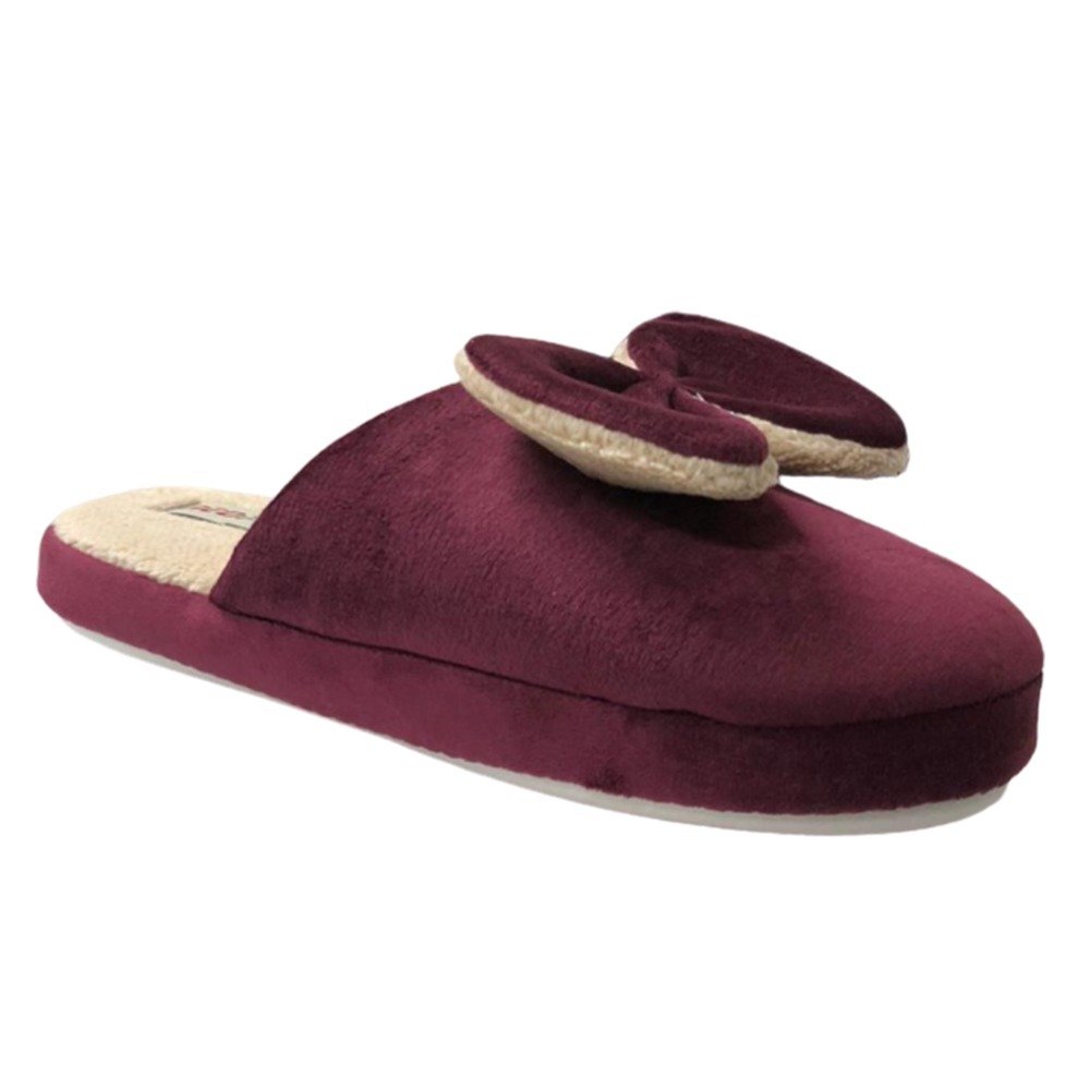 Redplay Papyonlu Kadın Bordo Ev İçi Terlik