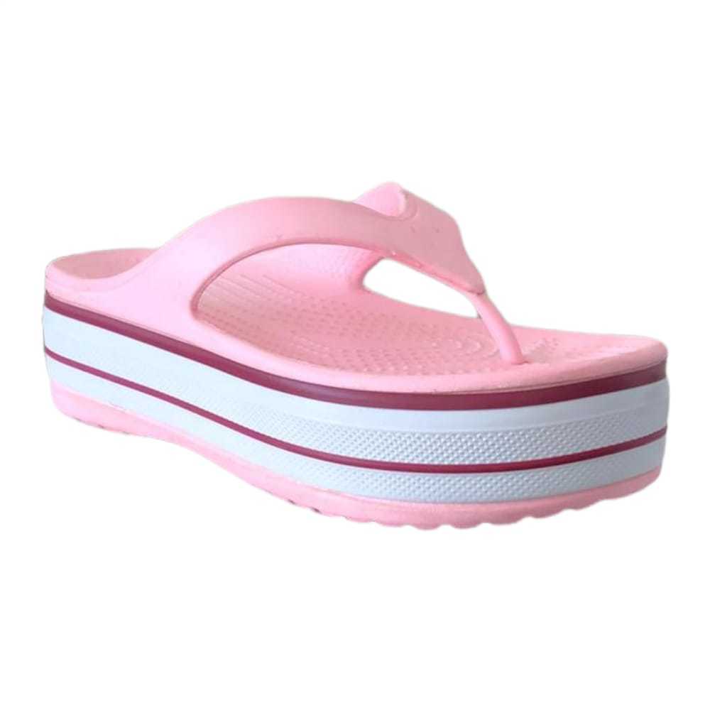 Esem 283 Florasan Pembe Topuklu Kadın Parmak Arası Terlik