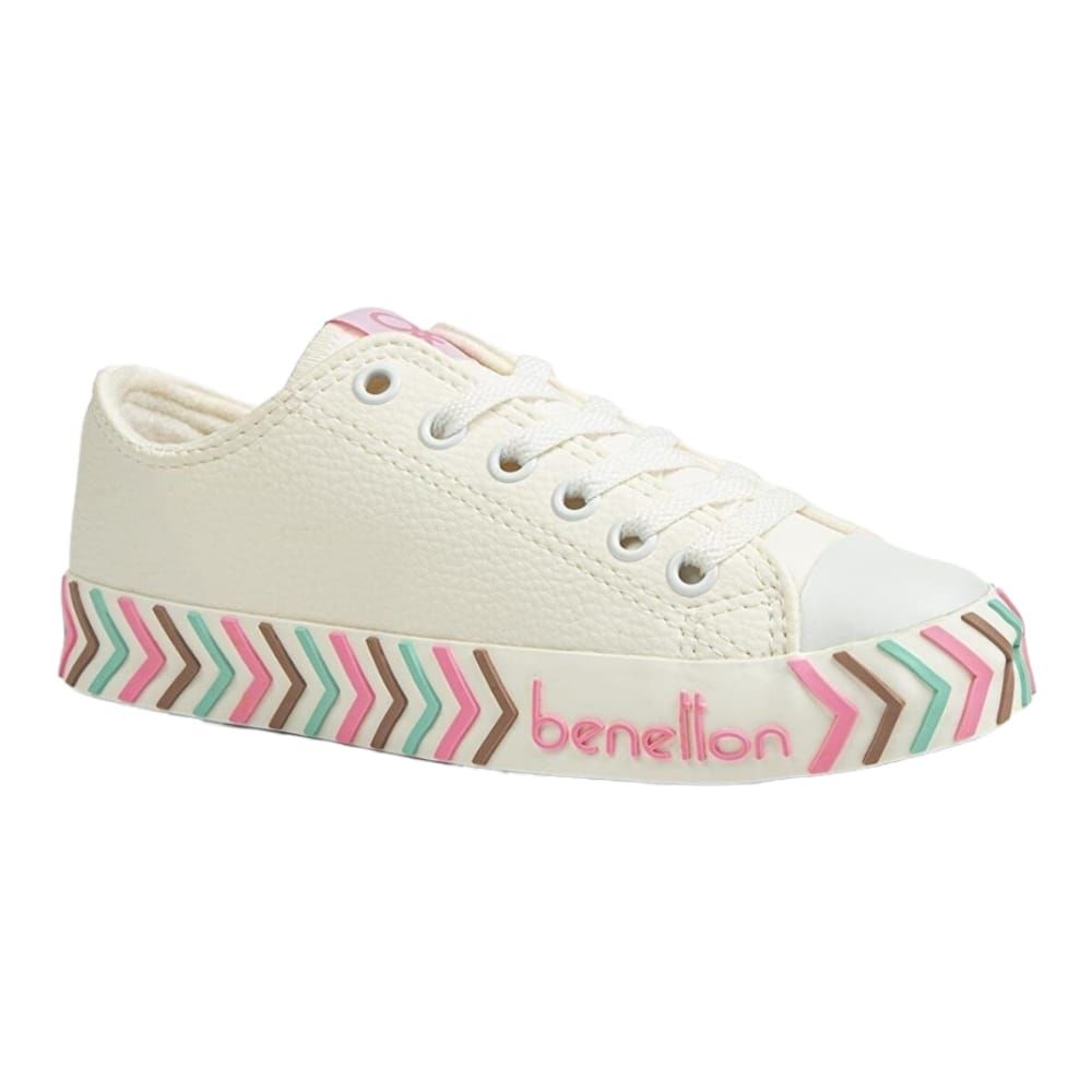 Benetton BN-30723 Beyaz-Pembe Kadın Spor Ayakkabı